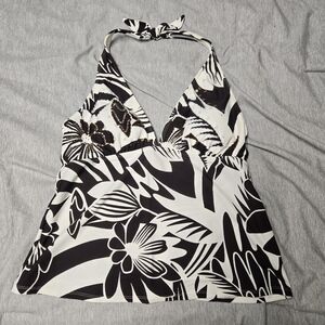 La Blanca Tankini Bikini Swimsuit Halter Beaded Top Size 12 Vintage